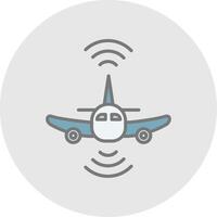 Aeroplane Line Filled Light Icon vector