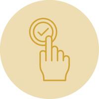 Button Line Yellow Circle Icon vector