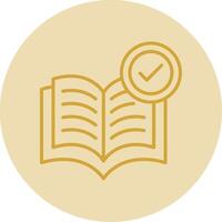 Book Line Yellow Circle Icon vector