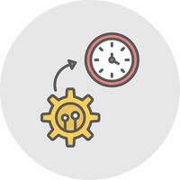 Time Management Line Filled Light Icon vector