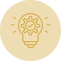 Idea Line Yellow Circle Icon vector