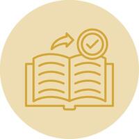 Book Line Yellow Circle Icon vector