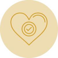 Heart Line Yellow Circle Icon vector