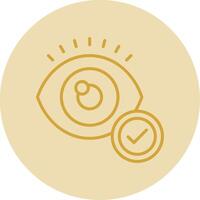 Eye Line Yellow Circle Icon vector