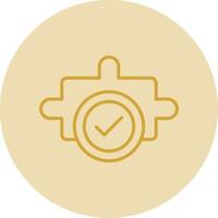 Jigsaw Line Yellow Circle Icon vector
