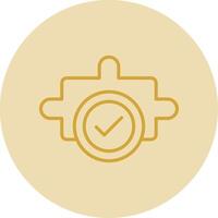 Jigsaw Line Yellow Circle Icon vector