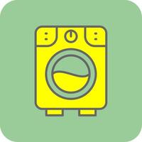 Washing Machine Filled Yellow Icon vector