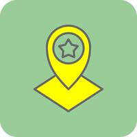 Map Location Filled Yellow Icon vector