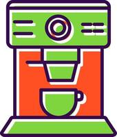 café máquina lleno diseño icono vector