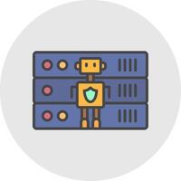 Secure Data Line Filled Light Icon vector