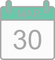 March Line Filled Light Icon vector