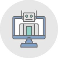 Bot Line Filled Light Icon vector