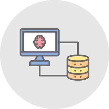 Database Line Filled Light Icon vector