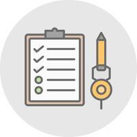 Check List Line Filled Light Icon vector