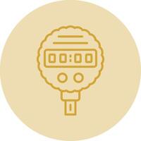 Pressure Gauge Line Yellow Circle Icon vector