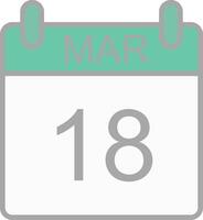 March Line Filled Light Icon vector