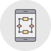 Algorithm Line Filled Light Icon vector