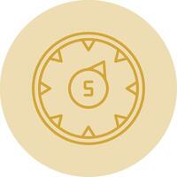 Gauge Line Yellow Circle Icon vector