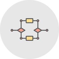 Algorithm Line Filled Light Icon vector