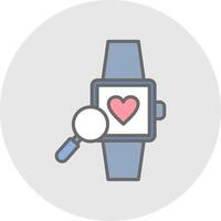 reloj de pulsera línea lleno ligero icono vector