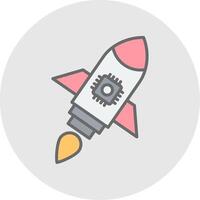 Rocket Line Filled Light Icon vector