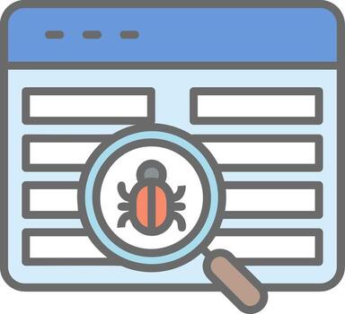 Bug Problem Line Filled Light Icon vector