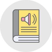 audio libro línea lleno ligero icono vector