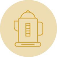 Electric Kettles Line Yellow Circle Icon vector