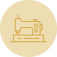 Sewing Machine Line Yellow Circle Icon vector