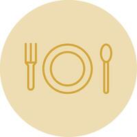 Cutlery Line Yellow Circle Icon vector