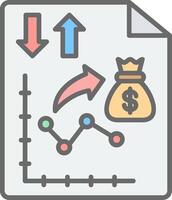 Money Strategy Line Filled Light Icon vector