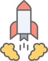 Rocket Launch Line Filled Light Icon vector