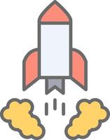 Rocket Launch Line Filled Light Icon vector