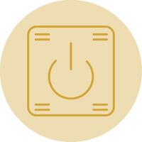 Power Button Line Yellow Circle Icon vector