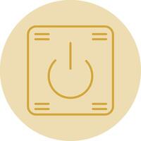 Power Button Line Yellow Circle Icon vector