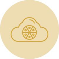 Cloud Line Yellow Circle Icon vector