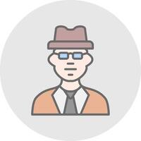 Man Line Filled Light Icon vector