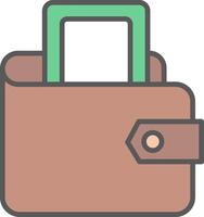 Digital Wallet Line Filled Light Icon vector