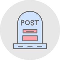 Post Line Filled Light Icon vector