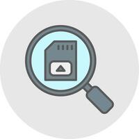 Sd Card Line Filled Light Icon vector