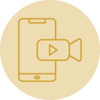 Mobile Line Yellow Circle Icon vector