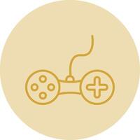 Controller Line Yellow Circle Icon vector