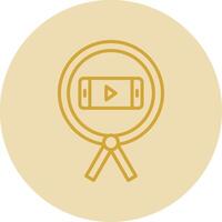Phone Line Yellow Circle Icon vector