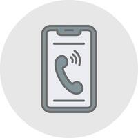 Phone Line Filled Light Icon vector