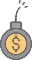 Debt Line Filled Light Icon vector