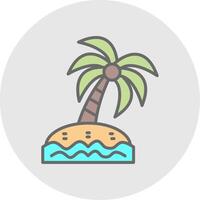 Palm Tree Line Filled Light Icon vector