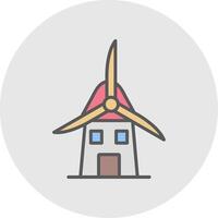 Windmill Line Filled Light Icon vector