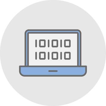 Binary Code Line Filled Light Icon vector
