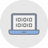 Binary Code Line Filled Light Icon vector