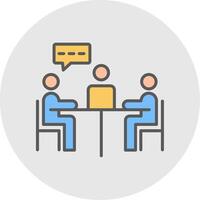 Meeting Line Filled Light Icon vector